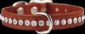 Leather Brothers - 1/2" Regular Leather Jewel Collar CTR D - Terracotta - 14" Length