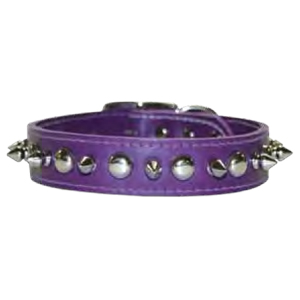 Leather Brothers - 1/2" Regular Leather Spike & Stud - Purple - 14" Length